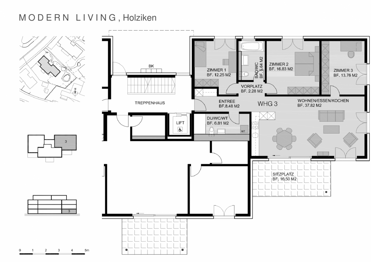 Plan Erdgeschoss 4 ½-Zimmer-Wohnung 3